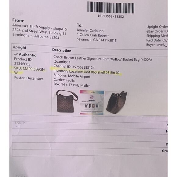 COACH Willow Bucket Bag Signature Brown Canvas Turn-Lock 10x10x6 Authentic Cert - Picture 16 of 16